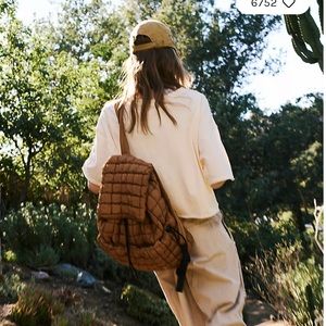 Free People Tan Quilted Backpack